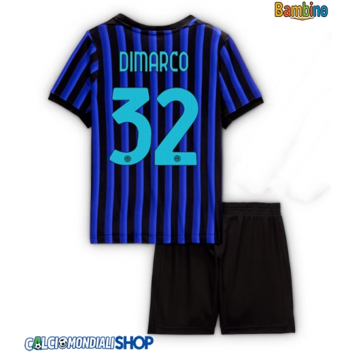 Maglie da calcio Inter Milan Federico Dimarco #32 Prima Maglia Bambino 2025-26 Manica Corta + Pantaloni corti)